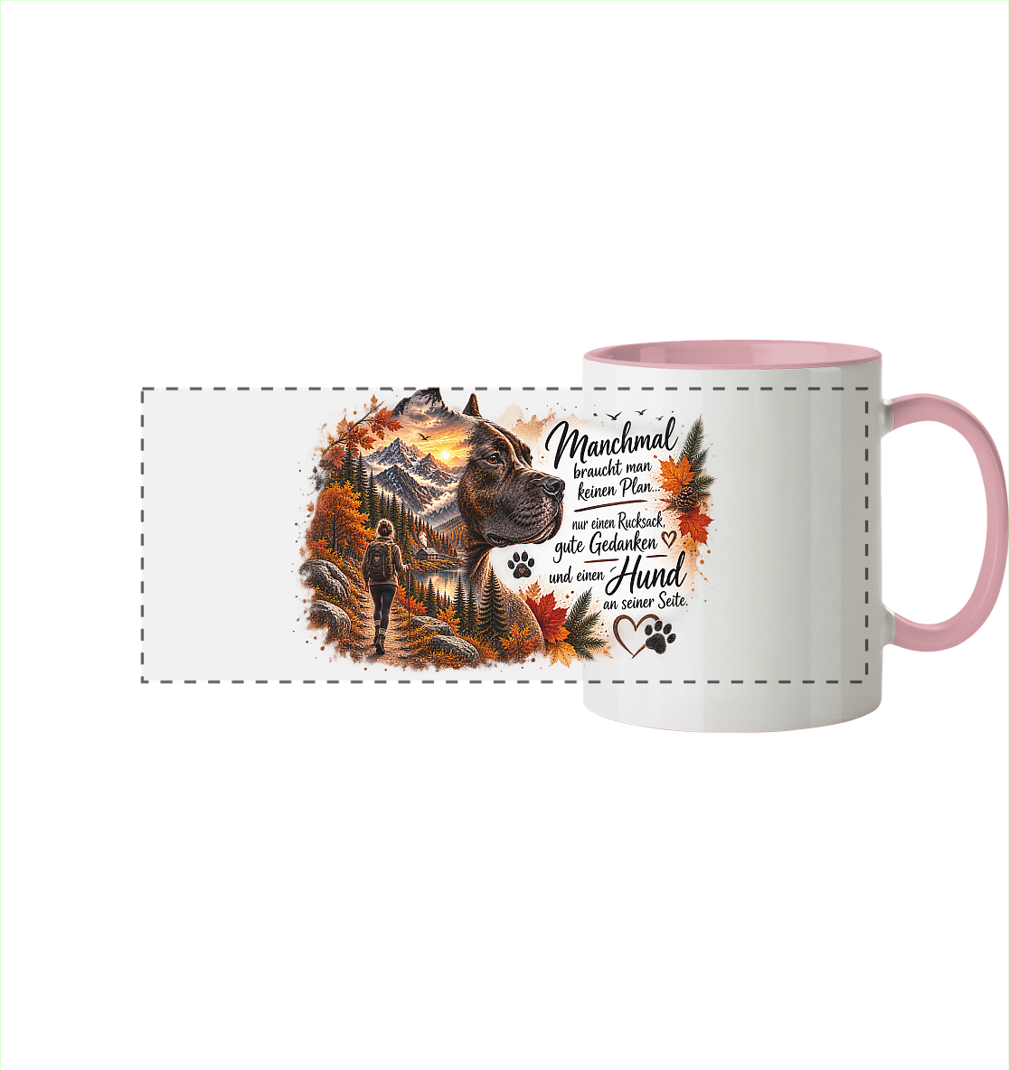 Amstaff- Liebe - Panorama Tasse zweifarbig