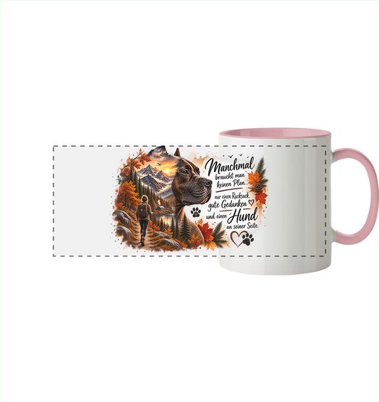 Amstaff- Liebe - Panorama Tasse zweifarbig