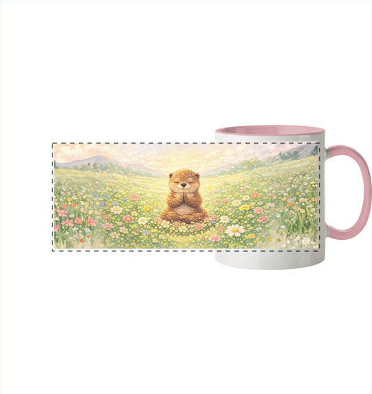 Otter - Namaste - Panorama Tasse zweifarbig