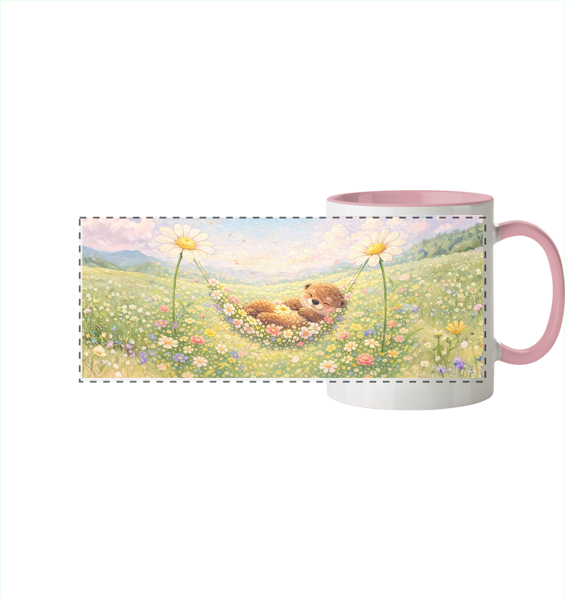 Otter - Blumenhängematte - Panorama Tasse zweifarbig