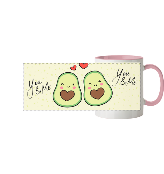 Avocado-Liebe - Panorama Tasse zweifarbig