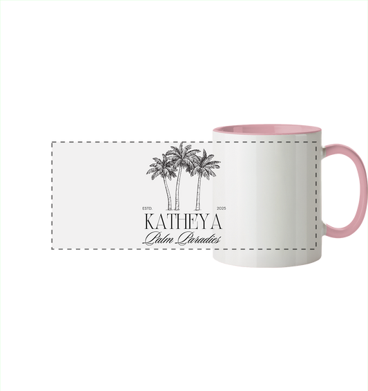 Palm Paradies  - Panorama Tasse zweifarbig