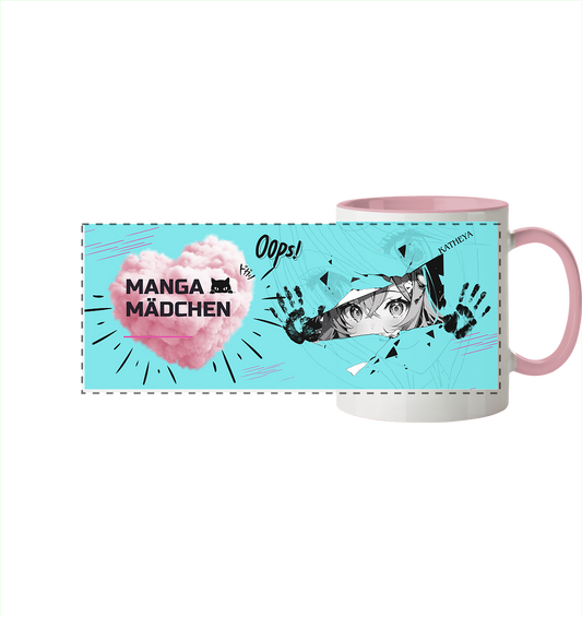 Manga Mädchen - Panorama Tasse zweifarbig