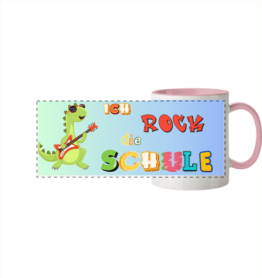 Schulanfang- Ich Rock die Schule - Panorama Tasse zweifarbig