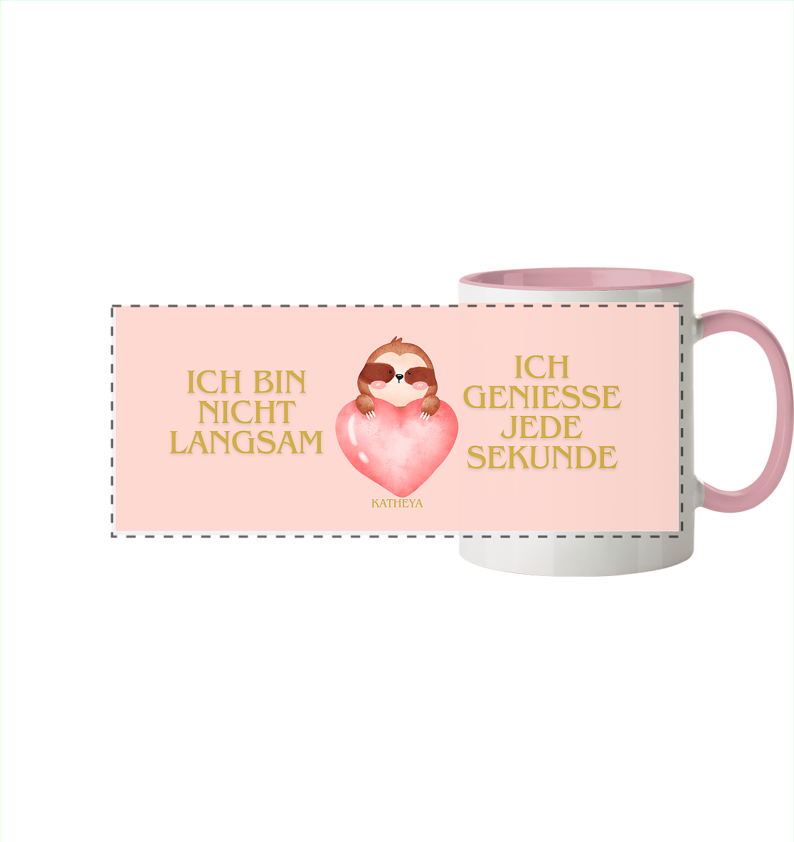 Faultier - Liebe - Panorama Tasse zweifarbig