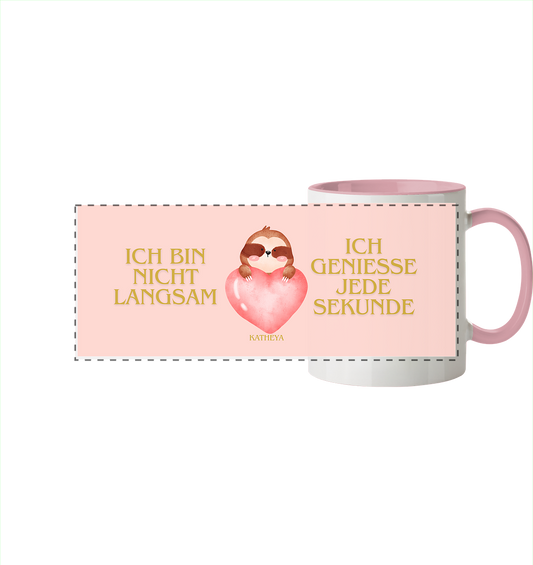 Faultier - Liebe - Panorama Tasse zweifarbig