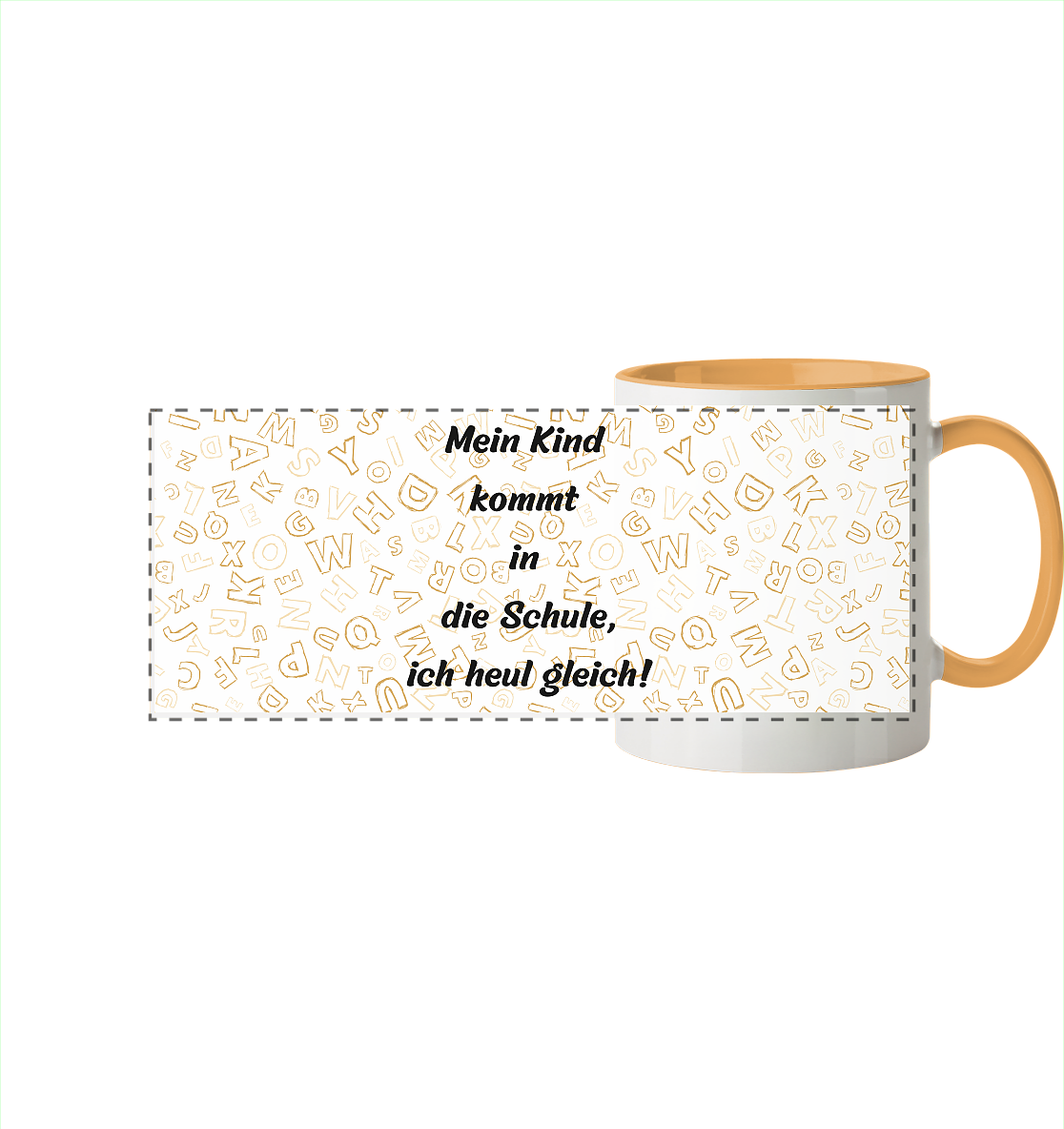Schulanfang-ich heul gleich - Panorama Tasse zweifarbig