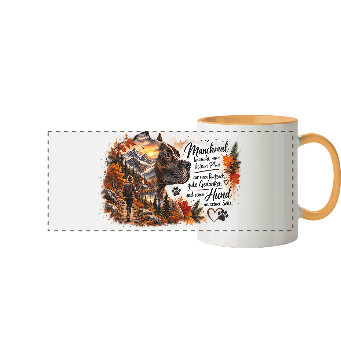 Amstaff- Liebe - Panorama Tasse zweifarbig
