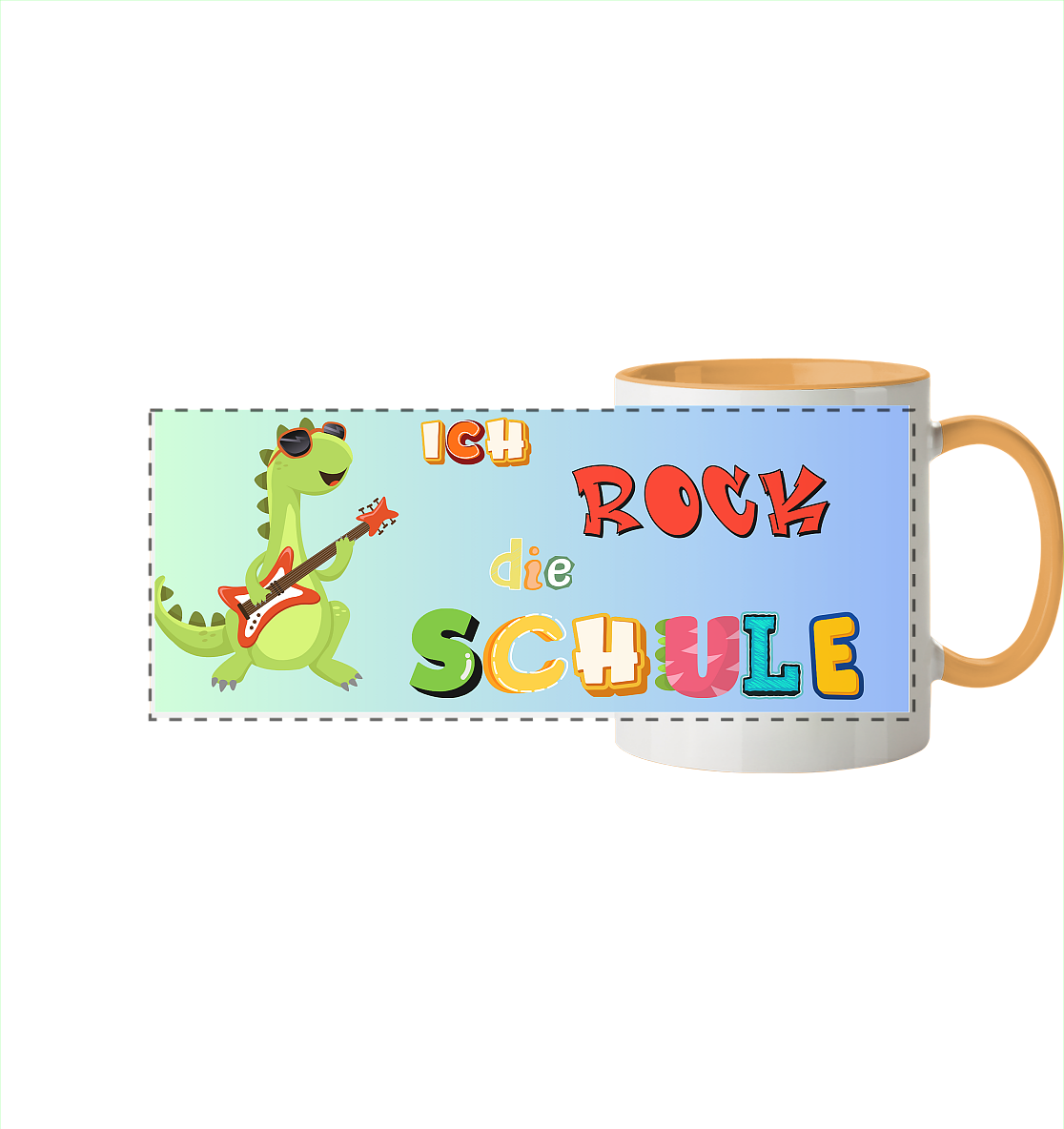 Schulanfang- Ich Rock die Schule - Panorama Tasse zweifarbig