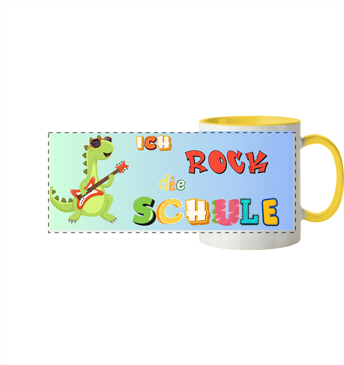 Schulanfang- Ich Rock die Schule - Panorama Tasse zweifarbig