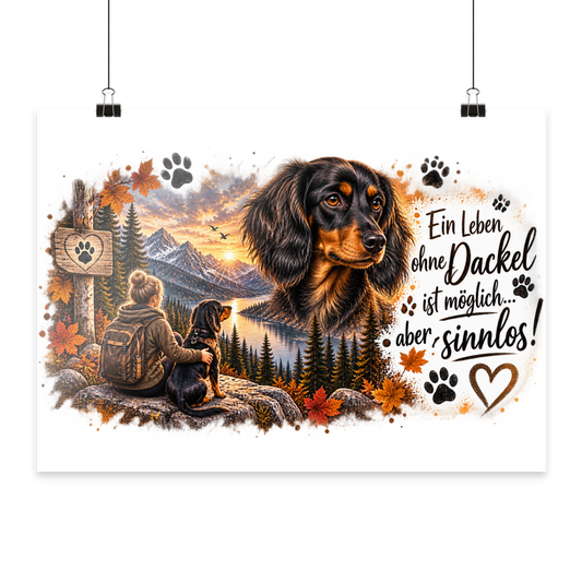 Dackel Liebe  - Poster Din A3 (quer)