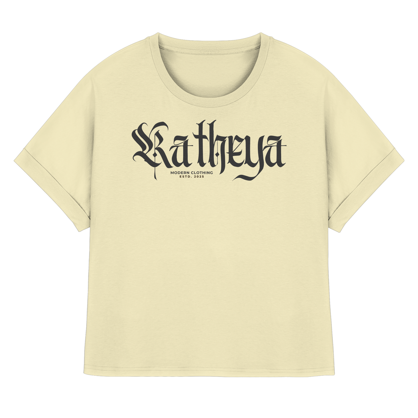 Katheya-Kaligraphi - Womens Organic Rolled Sleeves T-Shirt