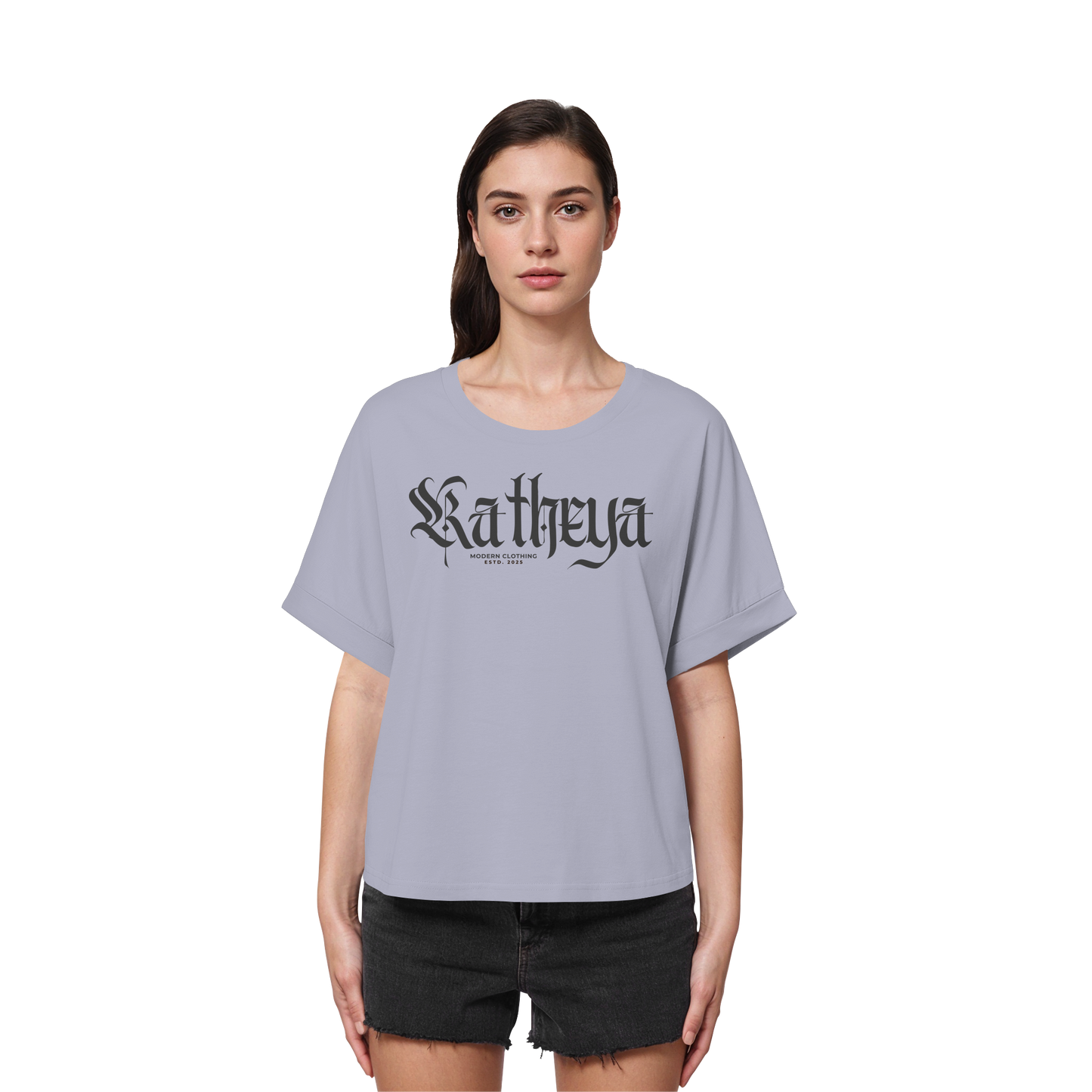 Katheya-Kaligraphi - Womens Organic Rolled Sleeves T-Shirt