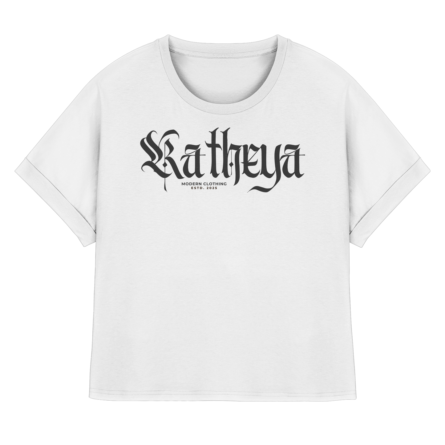Katheya-Kaligraphi - Womens Organic Rolled Sleeves T-Shirt